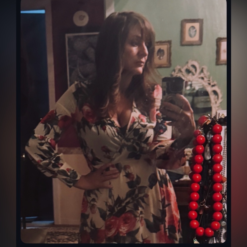Rosebud and Sapsucker Maxi Dress with Silver Thread Detail, Small - Picture 2 of 9